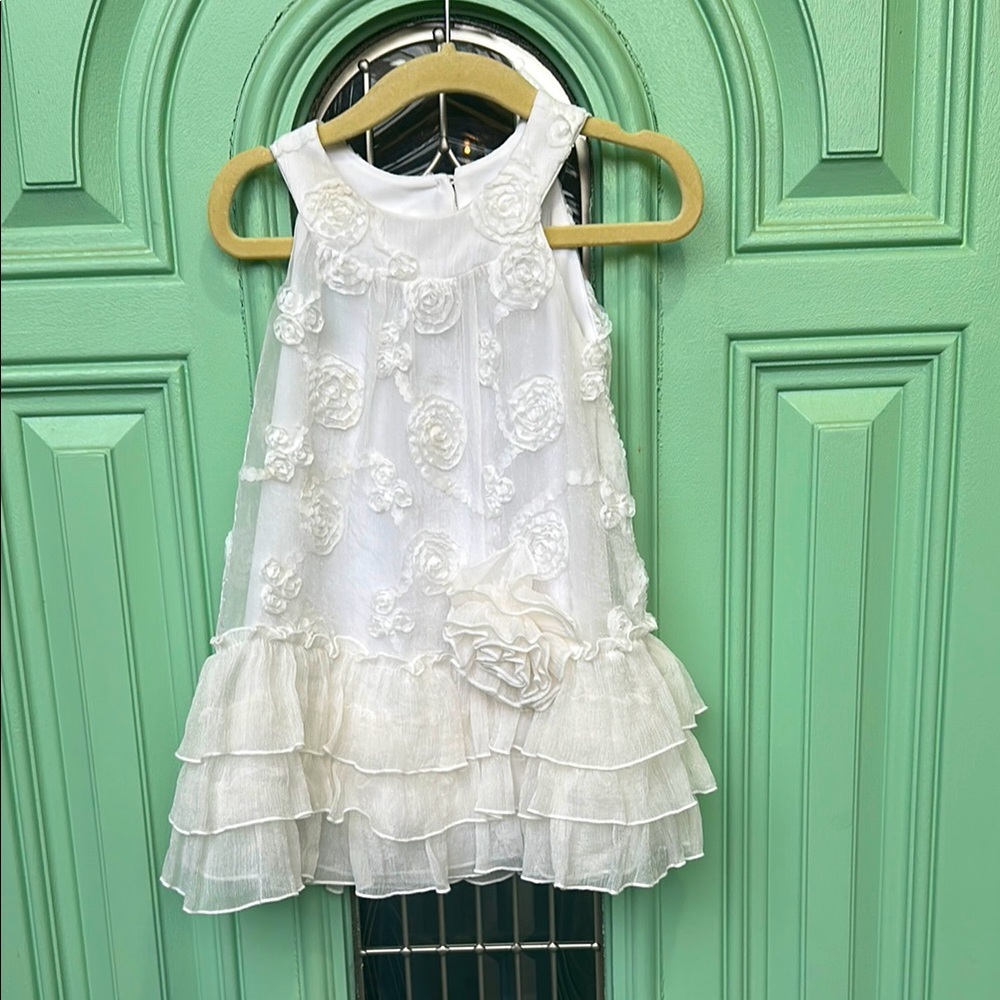 Isobella & Chloe Size 18 Months White Ruffled Tiered Sundress